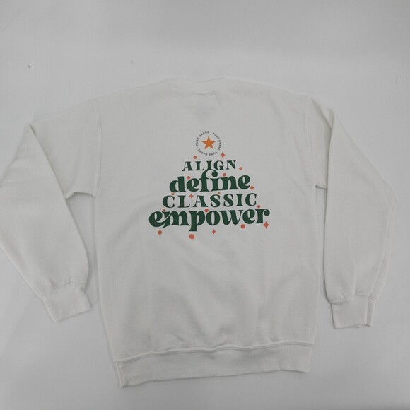 Pure Barre Tops - Pure Barre Sweatshirt Womens Small White Christmas Tree Empower Graphic